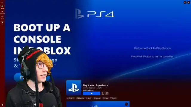 Image from the post by @FearedBuck on X: Roblox players are running PS4 games inside Roblox after AI emulated the console