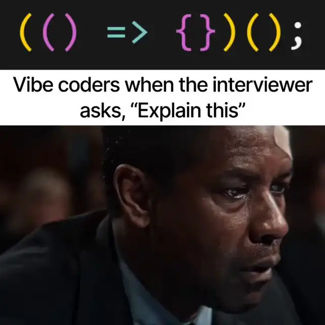 Image from the post by @KrishnaBuildsAI on X: Meme: vibe coders' biggest headache.
